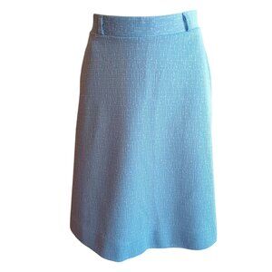 Vintage 1970's Womens SKirt MEDIUM 25W 25" sz 10 BLUE FLECK STRETCH KNIT MOD